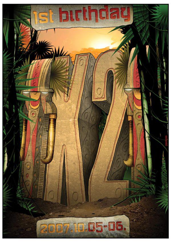 Club K2 First birthday party flyer